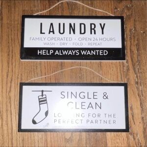 Black and White Laundry Wall Art Set